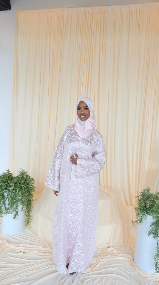 Layan – Floral Textured Abaya | Asha's Luxury Abayas