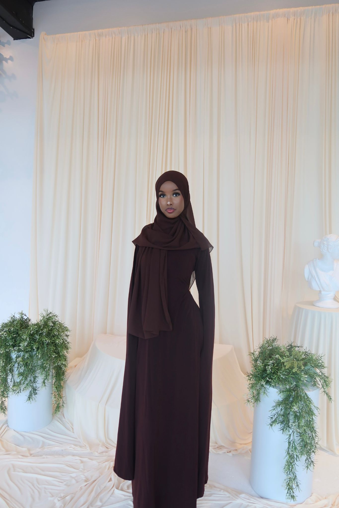 luxury abaya dress Dubai Silk Abaya Dress: Sultan Long Sleeve Maxi