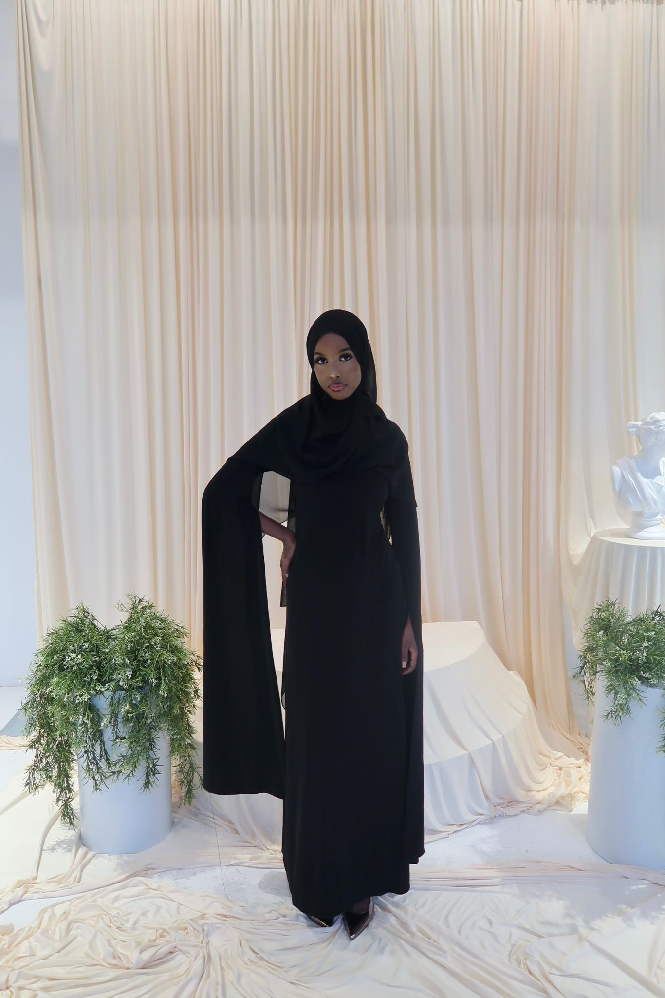 Suhaila – Draped Elegant Dress | Asha's Luxury Abayas